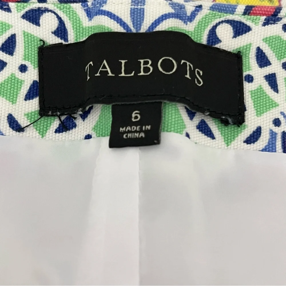 Talbots Colorful Mosaic Print Skirt Size 6 Lined Career Office Preppy
